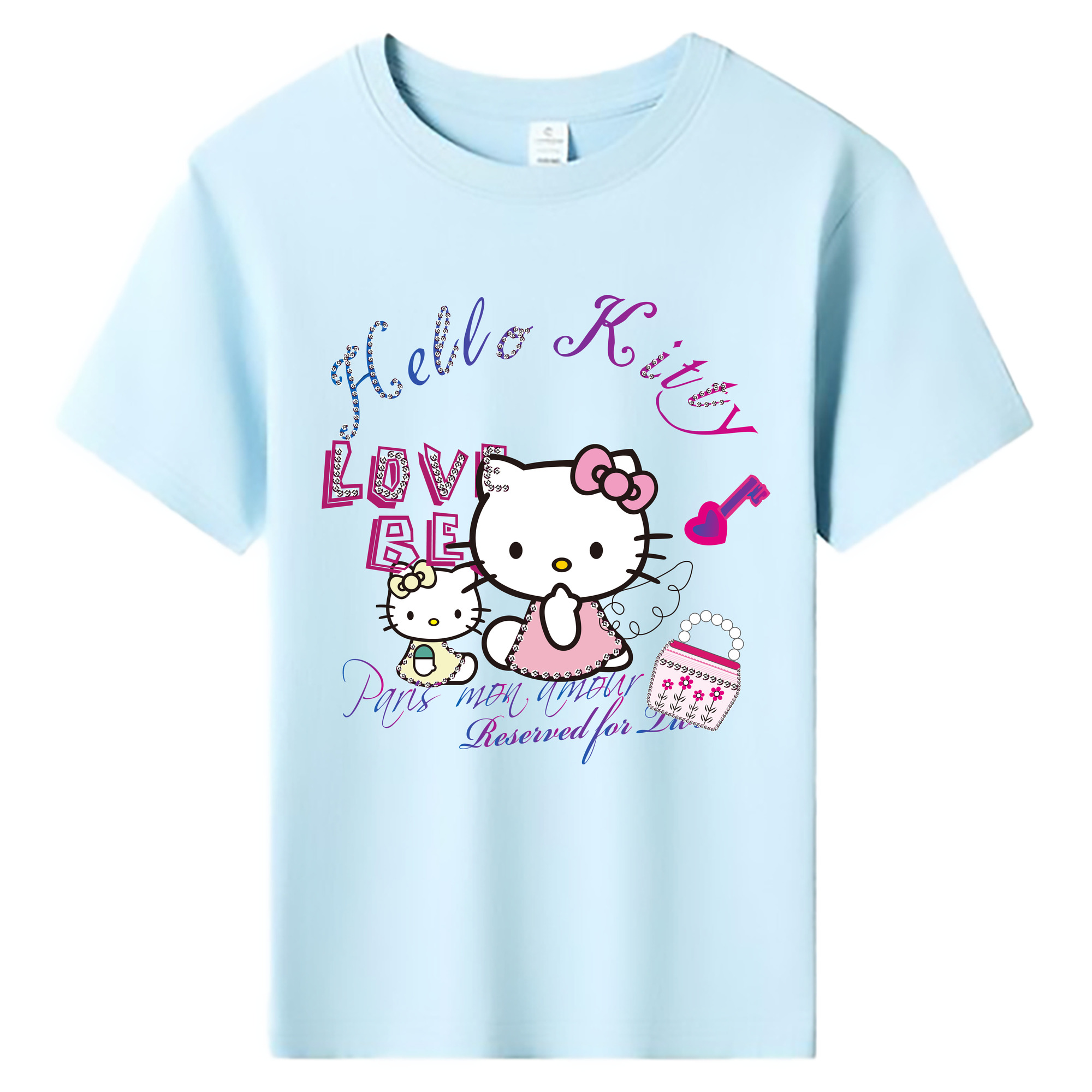 （画像用） Hello Kitty ハローキティ 綿100％キッズTシャツ（フロントプリント）